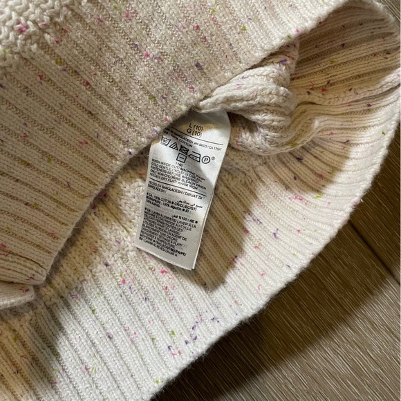 Old Navy Girls' Cream Confetti Knit Warm Stylish Cozy Layering Cardigan L  (10) - Picture 5 of 8